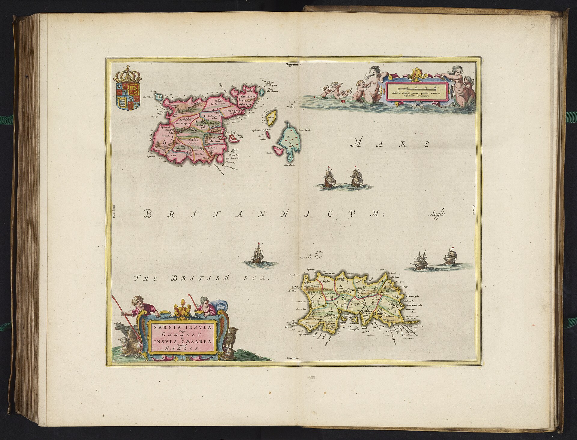 Joan Blaeu map of Guernsey and Jersey, 1665
